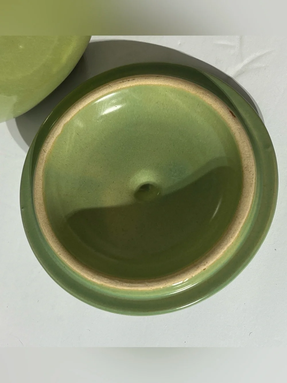 Vintage La Solana Ware Cookie Jar with Lid Bean Pot Style Green MCM 50s